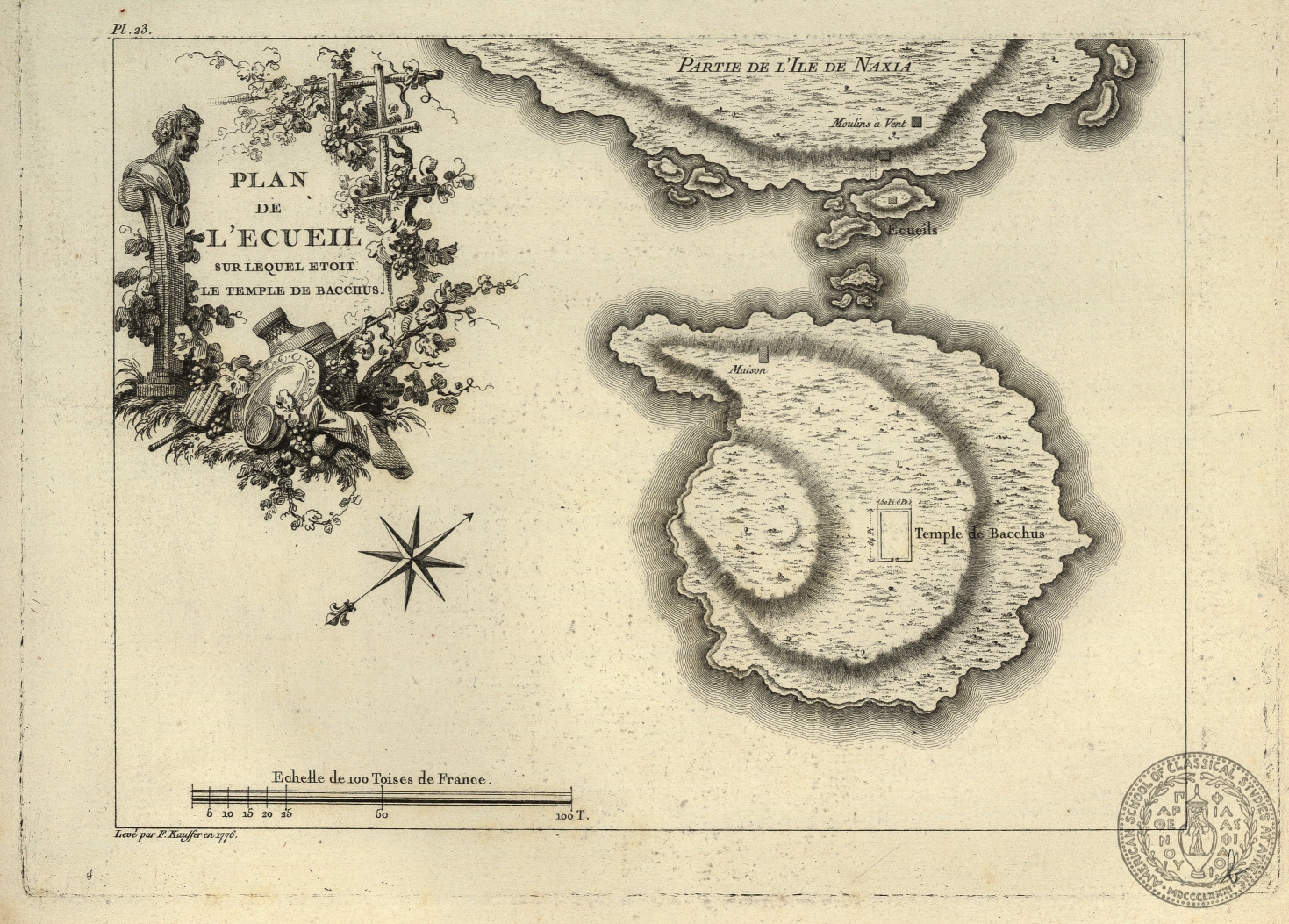 Plan de l' ecueil sur lequel etoit le Temple de Bacchus.